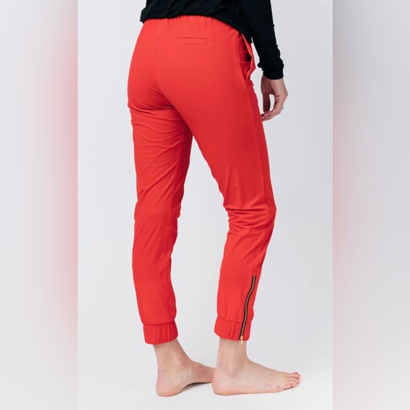Zyia Red Everywhere Zipper Joggers - Picture 2 of 2